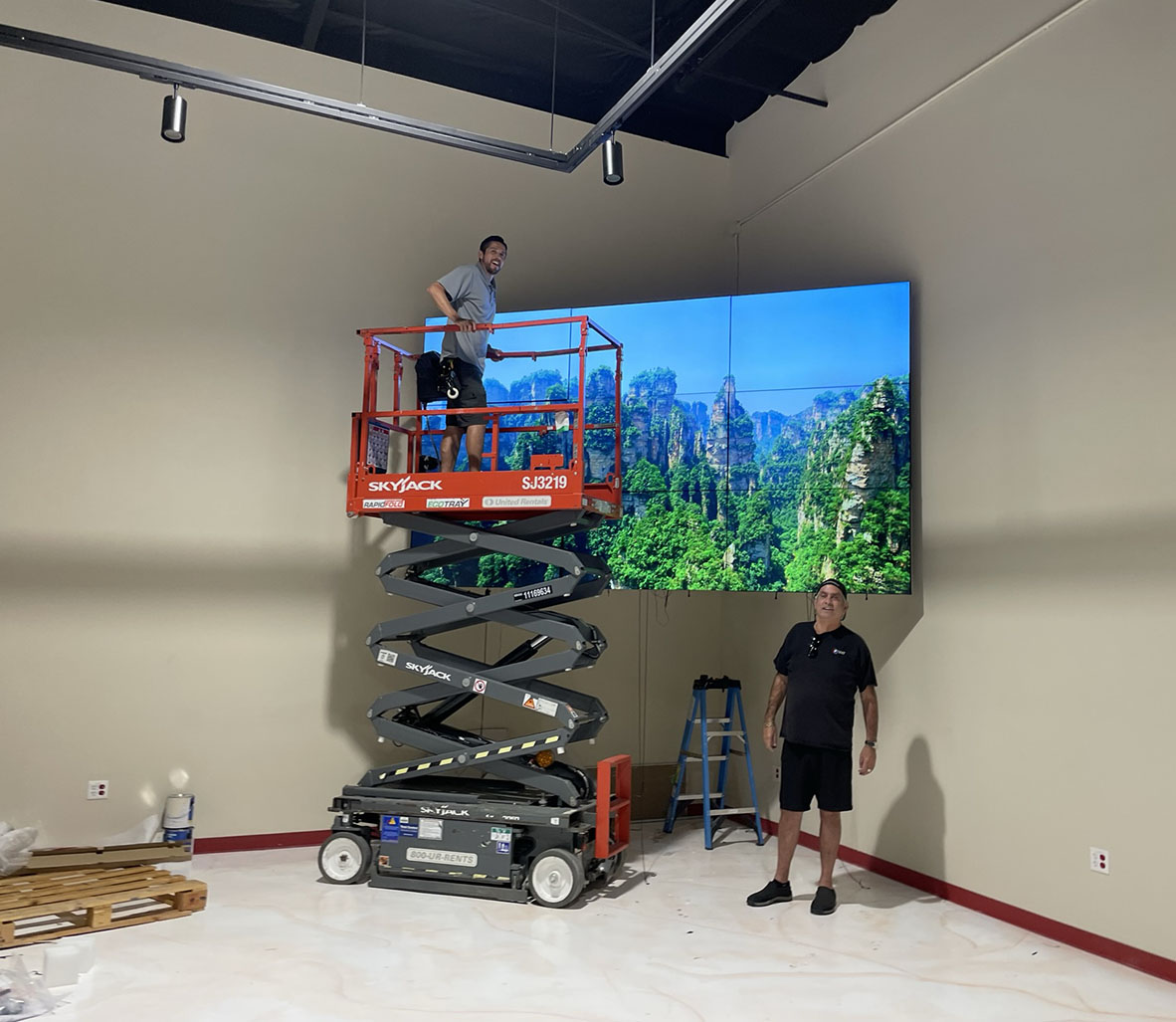 Commercial video screen installation