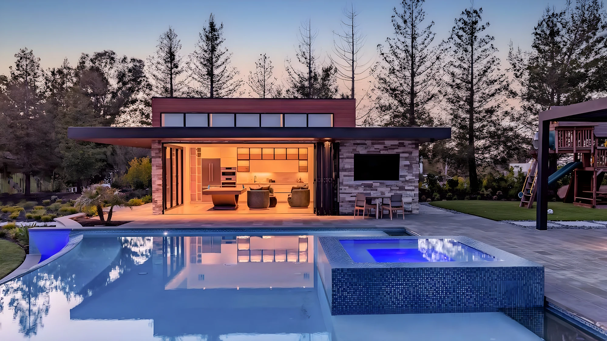 Smart home pool and outdoor living
