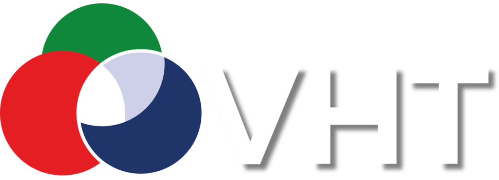 VHT Logo in white with icon
